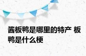 酱板鸭是哪里的特产 板鸭是什么梗