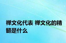 禅文化代表 禅文化的精髓是什么