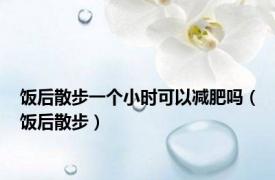 饭后散步一个小时可以减肥吗（饭后散步）