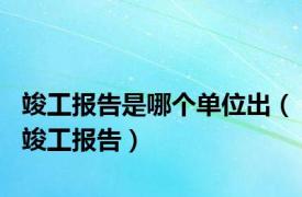 竣工报告是哪个单位出（竣工报告）