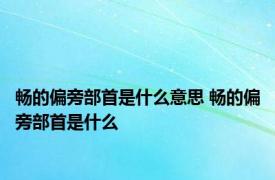 畅的偏旁部首是什么意思 畅的偏旁部首是什么