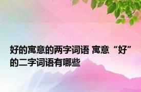 好的寓意的两字词语 寓意“好”的二字词语有哪些