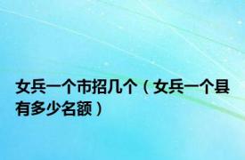 女兵一个市招几个（女兵一个县有多少名额）