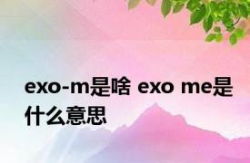 exo-m是啥 exo me是什么意思