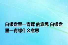 白银盘里一青螺 的意思 白银盘里一青螺什么意思