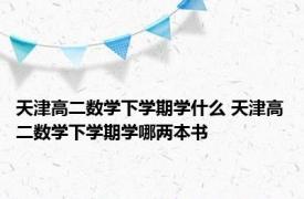 天津高二数学下学期学什么 天津高二数学下学期学哪两本书