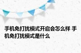 手机免打扰模式开启会怎么样 手机免打扰模式是什么