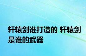 轩辕剑谁打造的 轩辕剑是谁的武器