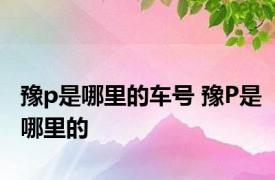 豫p是哪里的车号 豫P是哪里的