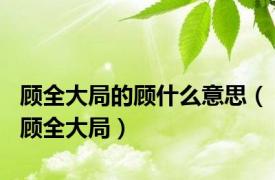 顾全大局的顾什么意思（顾全大局）