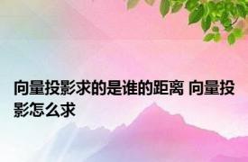 向量投影求的是谁的距离 向量投影怎么求