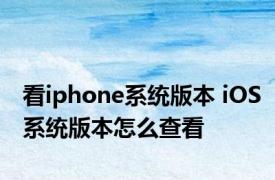 看iphone系统版本 iOS系统版本怎么查看