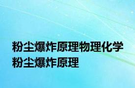 粉尘爆炸原理物理化学 粉尘爆炸原理