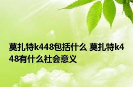 莫扎特k448包括什么 莫扎特k448有什么社会意义