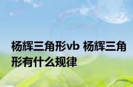 杨辉三角形vb 杨辉三角形有什么规律