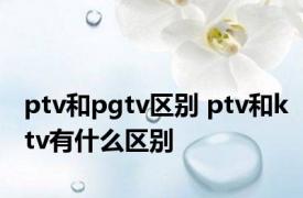 ptv和pgtv区别 ptv和ktv有什么区别