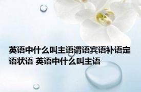 英语中什么叫主语谓语宾语补语定语状语 英语中什么叫主语