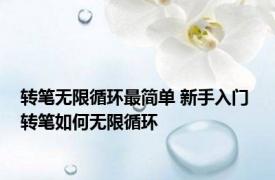 转笔无限循环最简单 新手入门 转笔如何无限循环