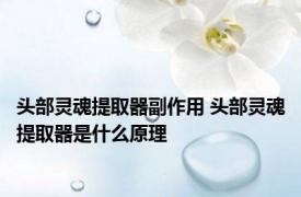 头部灵魂提取器副作用 头部灵魂提取器是什么原理