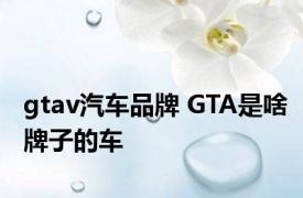 gtav汽车品牌 GTA是啥牌子的车