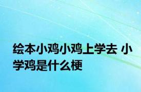 绘本小鸡小鸡上学去 小学鸡是什么梗