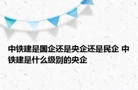 中铁建是国企还是央企还是民企 中铁建是什么级别的央企