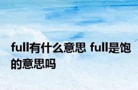 full有什么意思 full是饱的意思吗