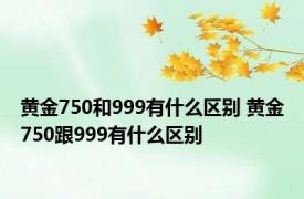 黄金750和999有什么区别 黄金750跟999有什么区别