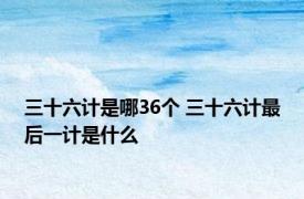 三十六计是哪36个 三十六计最后一计是什么