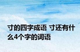 寸的四字成语 寸还有什么4个字的词语