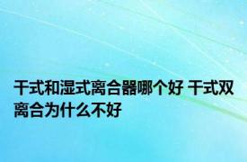 干式和湿式离合器哪个好 干式双离合为什么不好