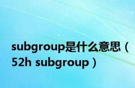 subgroup是什么意思（52h subgroup）