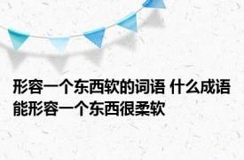 形容一个东西软的词语 什么成语能形容一个东西很柔软