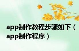 app制作教程步骤如下（app制作程序）