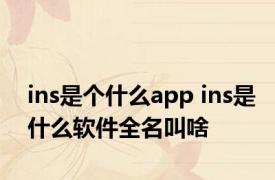 ins是个什么app ins是什么软件全名叫啥