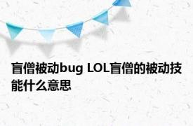 盲僧被动bug LOL盲僧的被动技能什么意思