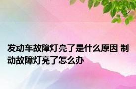 发动车故障灯亮了是什么原因 制动故障灯亮了怎么办