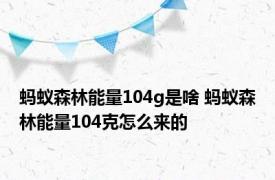 蚂蚁森林能量104g是啥 蚂蚁森林能量104克怎么来的