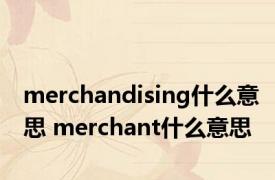 merchandising什么意思 merchant什么意思 