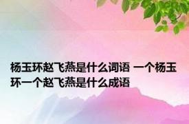 杨玉环赵飞燕是什么词语 一个杨玉环一个赵飞燕是什么成语