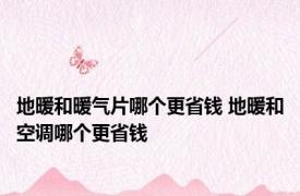 地暖和暖气片哪个更省钱 地暖和空调哪个更省钱