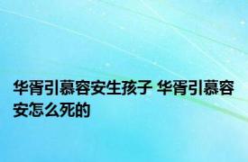 华胥引慕容安生孩子 华胥引慕容安怎么死的