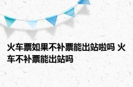 火车票如果不补票能出站啦吗 火车不补票能出站吗