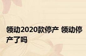 领动2020款停产 领动停产了吗