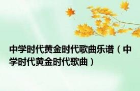 中学时代黄金时代歌曲乐谱（中学时代黄金时代歌曲）