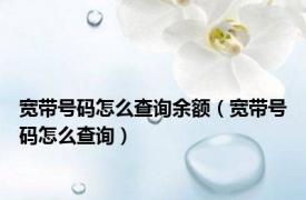 宽带号码怎么查询余额（宽带号码怎么查询）