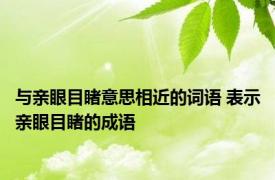 与亲眼目睹意思相近的词语 表示亲眼目睹的成语