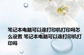 笔记本电脑可以连打印机打印吗怎么设置 笔记本电脑可以连打印机打印吗