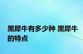 黑犀牛有多少种 黑犀牛的特点