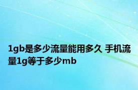 1gb是多少流量能用多久 手机流量1g等于多少mb